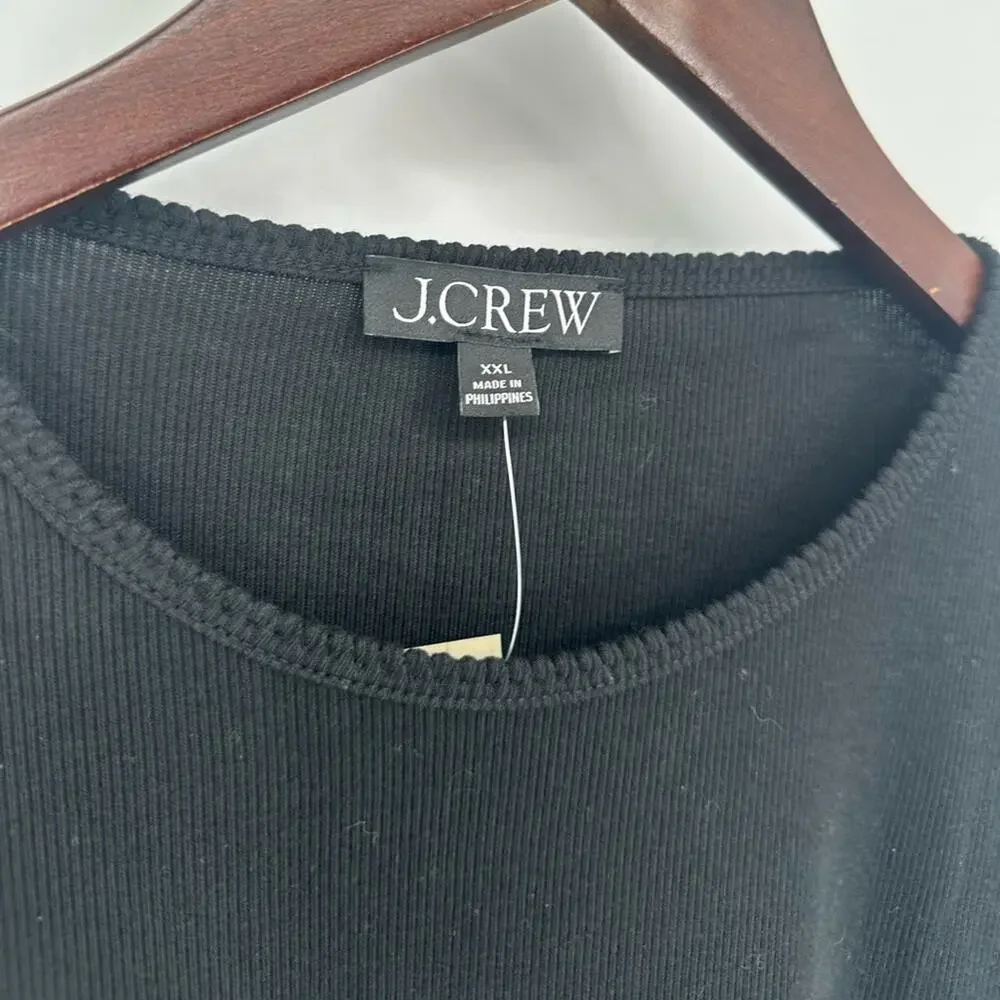 NWT J. Crew Fine Rib Short-sleeve T-shirt Black Size XXL  Classic Minimalist